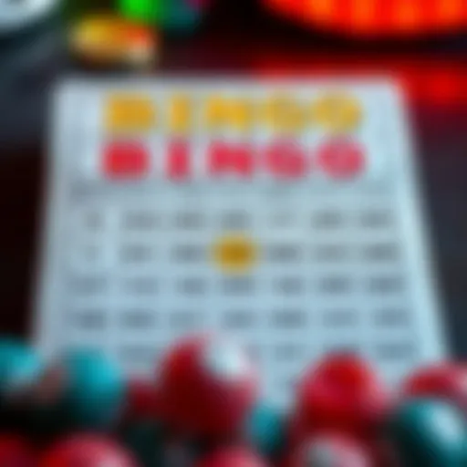 A visually appealing bingo card layout with vibrant colors