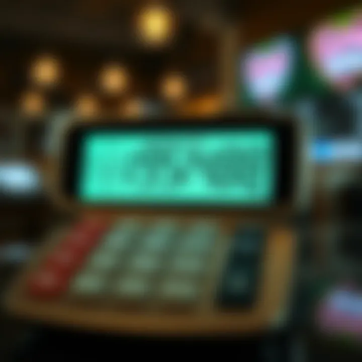 Using a Calculator for Lottery Taxes Calculator displaying lottery tax amounts