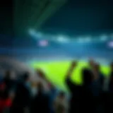 Electric Atmosphere at Champions League Match A vibrant scene of fans cheering in a packed stadium during a Champions League match.