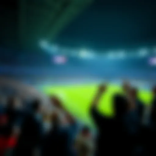 Electric Atmosphere at Champions League Match A vibrant scene of fans cheering in a packed stadium during a Champions League match.