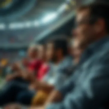 Engaged fans watching a live match