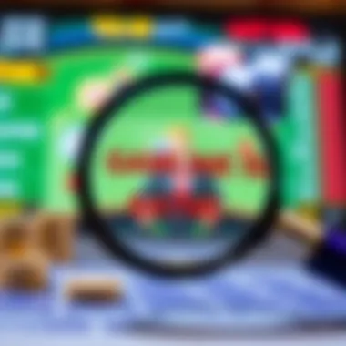 Evaluating Gambling Site Credibility An illustration of a magnifying glass assessing the credibility of a gambling site