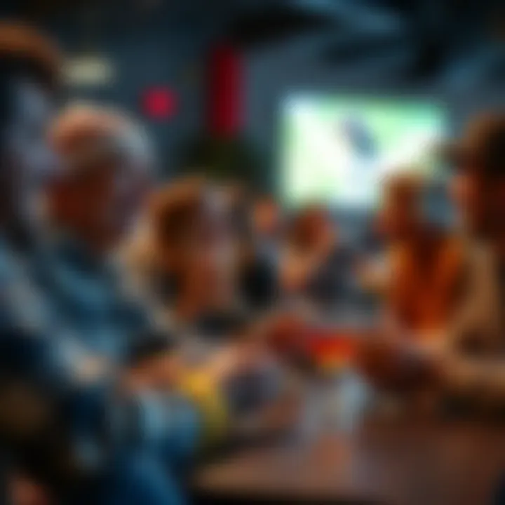 Group of friends enjoying drinks while watching a game