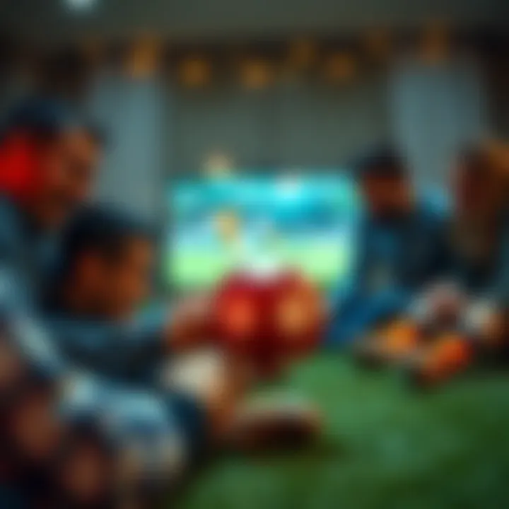 Enjoying Football Together: A Social Experience A group of friends enjoying a football match at home