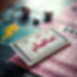 The intricate design of a lottery ticket