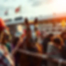 A vibrant scene of a local horse race in Japan, showcasing the excitement of the event.