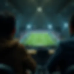 Illustration of a football match being streamed online