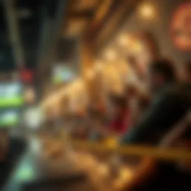 Vibrant atmosphere of a local sports bar filled with fans