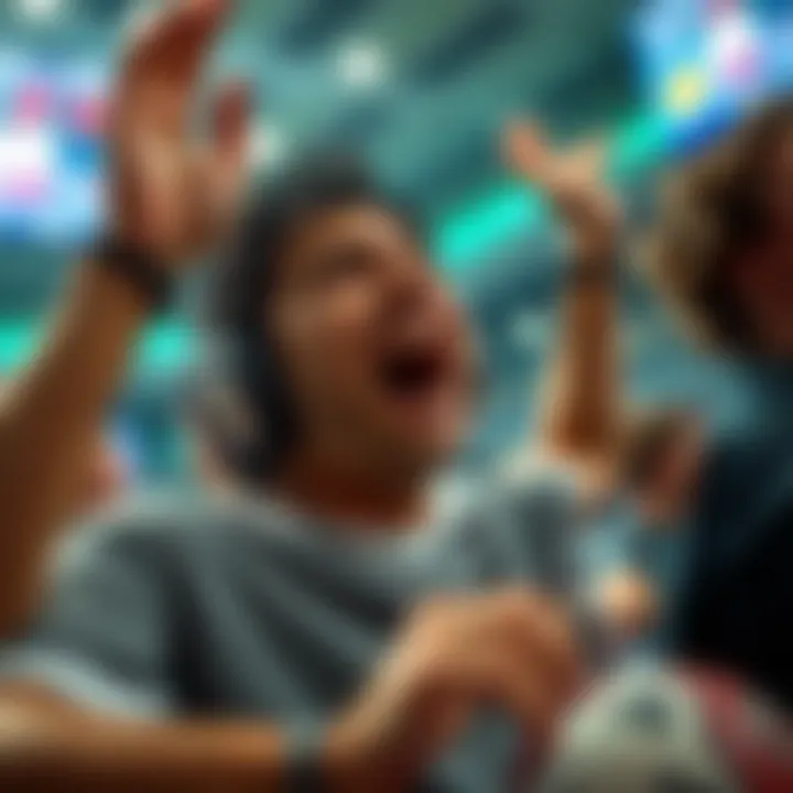 A vibrant depiction of excitement around winning in lotteries