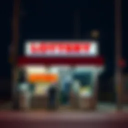 A local lottery stand with bright signage