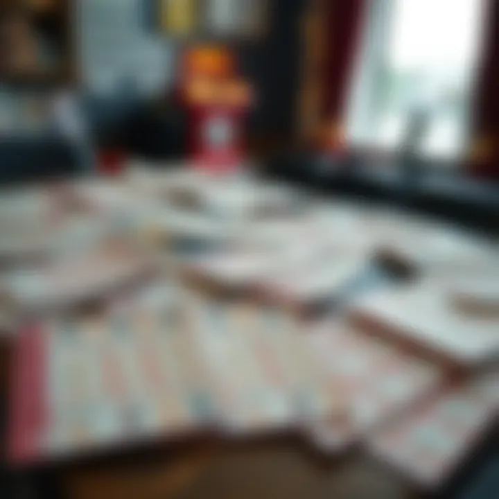 Variety of Lottery Tickets A variety of lottery tickets spread out on a table