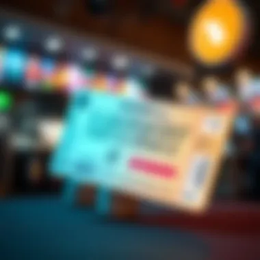 A modern lottery ticket with bright colors and unique design