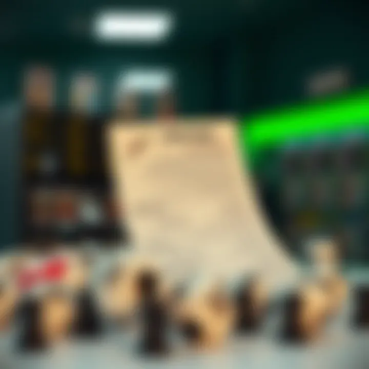 Conceptual representation of lottery paper and decision making