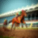 Thoroughbred racehorse sprinting on the track