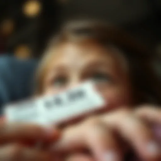 A lottery ticket with hopeful eyes