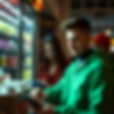 Illustration of lottery ticket purchasing methods