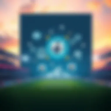 Futuristic fantasy sports concept with digital avatars