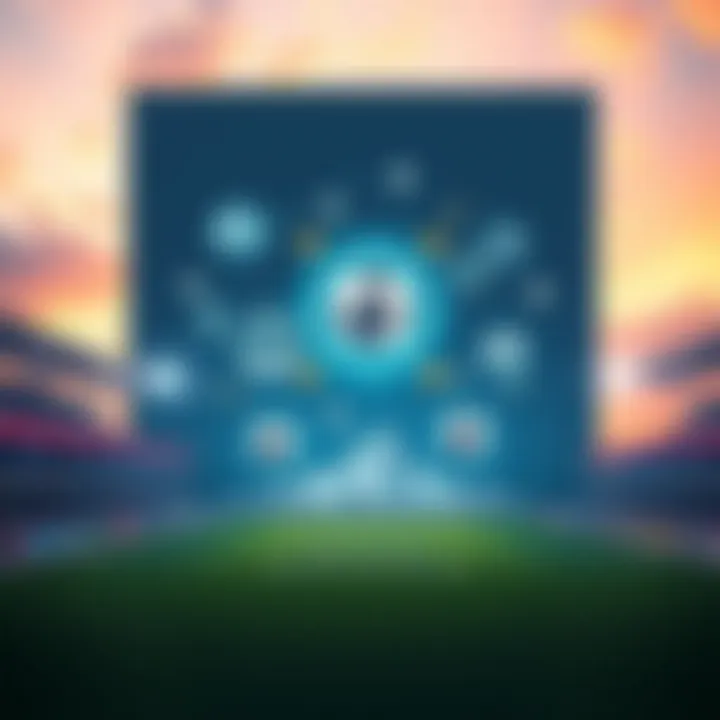 Futuristic fantasy sports concept with digital avatars