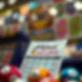 A vibrant lottery ticket with colorful graphics