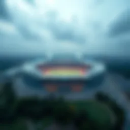 Aerial view of Sangam World Cup Stadium