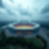 Aerial Perspective of Sangam World Cup Stadium Aerial view of Sangam World Cup Stadium